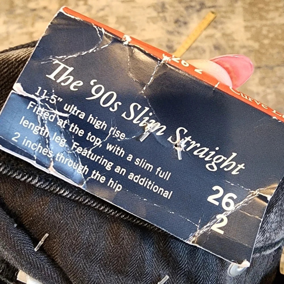 NWT A&F Curve Love Ultra HR 90s Slim Straight Black Jean Criss Cross Waist 26 - Picture 13 of 14